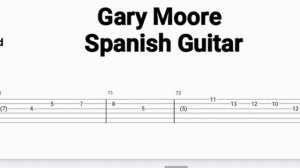 Gary Moore - Spanish Guitar ( Tab Guitar )