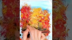 Правополушаное рисование. Золотая осень гуашью