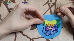 Брошь Анютины ГЛАЗКИ бисером и пайетками | Beaded brooch