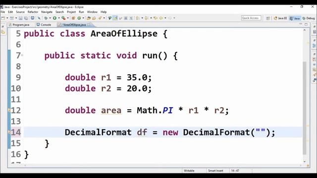 area of ellipse in java смотреть онлайн