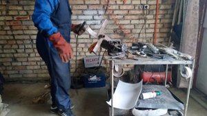 Самодельный минитрактор. сделал фрезы шире чем стандатрные, под ширину минитрактора