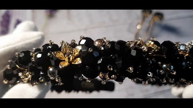 Комплект ручной работы ободок/серьги-пусеты смотреть онлайн