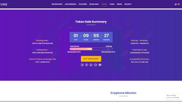 Cryptune (СPT) Обзор от ICO Каталог смотреть онлайн
