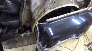 Ауди 100 с4 Универсал, Замена заднего крыла. Покраска задних крыльев.