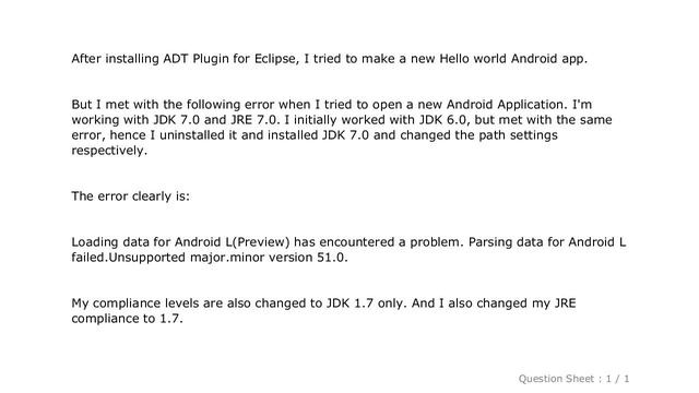 Android : Parsing data for Android L failed.Unsupported major.minor version 51.0 смотреть онлайн