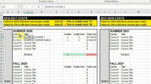 FREE Excel Tuition Spreadsheet for Students - Calculate Tuition Costs & Expenses While in School