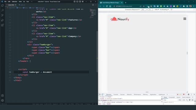 How to Design a Website Header With HTML and CSS - Food Delivery Website Design