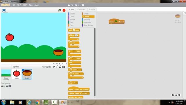Scratch Programming make Catching Apple Game смотреть онлайн