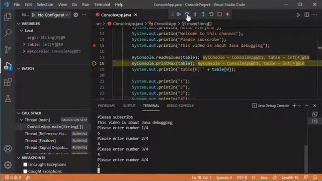 Java Debugging in Visual Studio Code 2021 | How to use Debug Console смотреть онлайн