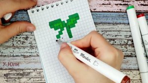 ВИШЕНКИ по клеточкам - как нарисовать . Рисуем по клеточкам вишни маленькие рисунки мини пиксель ар