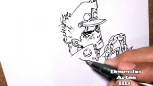 How To Draw JOTARO KUJO, como DESENHAR Jotaro Kujo