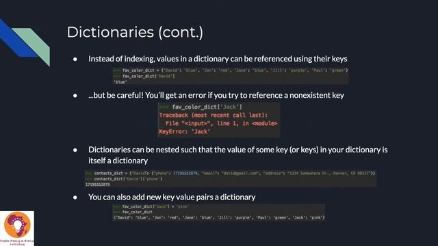 PPiAI Coding Class - Term 2 2021 Lecture 4 - Data Structures Part II смотреть онлайн