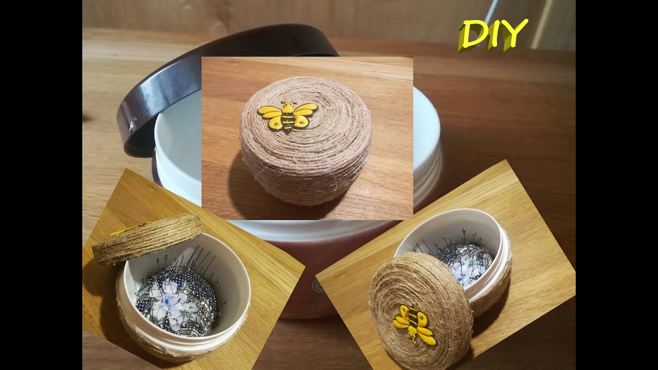 #diy Как сделать игольницу из баночки с крышкой.