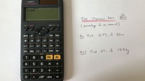 Percent Button.  Finding A Percent Of A Number Using A Casio Classwiz fx GT85x Calculator.