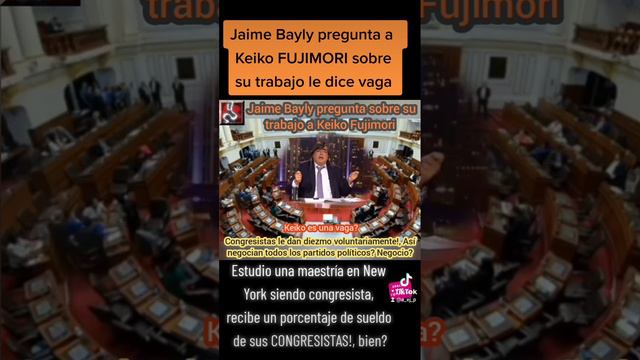 Keiko FUJIMORI responde a Jaime Bayly a sobre su trabajo le dice vaga #peru #cusco #lima #ica #piur