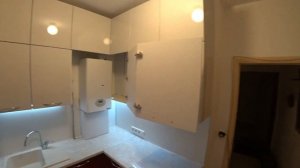 Газовый котел на маленькой кухне До и После