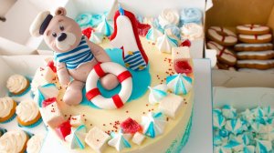 Морской Candy Bar.⚓ Мишка моряк.Оформление детского торта - Я - ТОРТодел!