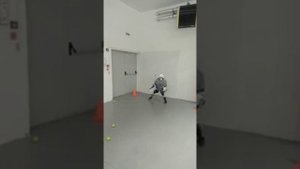 Тренировка вратаря на теннисной пушке