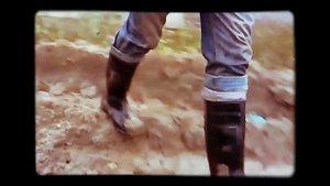 MSV.Descent from stair, mess across piles, puddles & mud in my Eurofort S5 PVC boots.