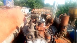 Запуск СМД-22 комбайн Нива, гст.