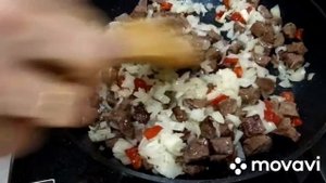 Паста с вялеными томатами и телятиной