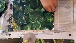 Имитация малахита акриловыми красками / картина акриловыми красками / декупаж акриловыми красками
