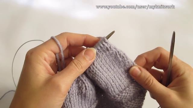 Вязание спицами. Шапка с отворотом. Knitting needles. Knit cap. смотреть онлайн