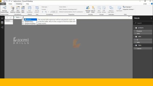GENERATE function (DAX) - DAX function GENERATE | Power BI Dax training