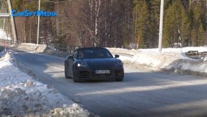 2025 Porsche 983 Boxster EV Prototype Caught Winter Testing Near The Arctic Circle