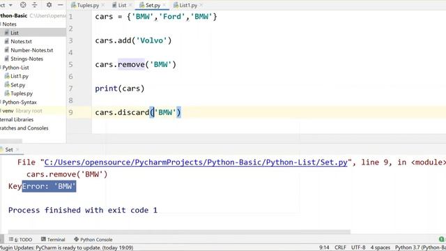 Python Sets(add,remove,pop,del) | #14 Python Tamil Tutorial for Beginners