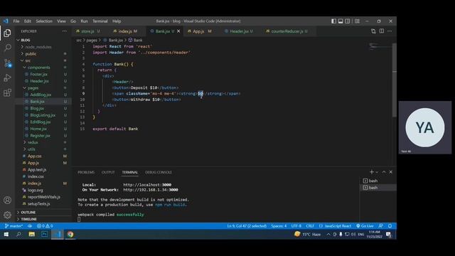 Redux in React, Dispatching an Action, Using and Updating State through Redux Store (Part-1) смотреть онлайн