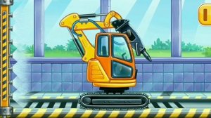 Строим дом, часть 1.Игра, мультик, про машинки, трактор, экскаватор,кран.