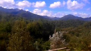 Горы Кавказа из окна поезда Адлер - Тольятти