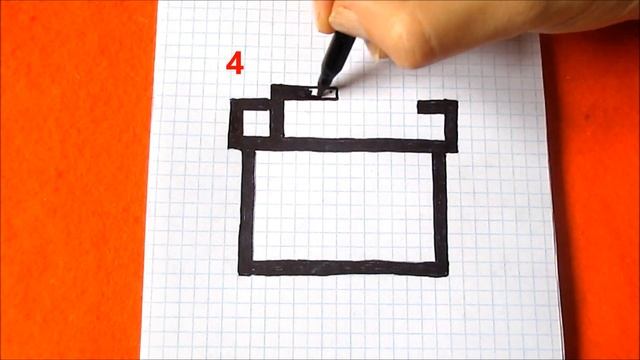 Подарок Как рисовать по клеточкам How to Draw Gift Pixel Art for Kids