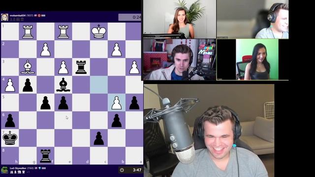 Magnus & Ludwig vs. Botez sisters HAND AND BRAIN chess match смотреть онлайн