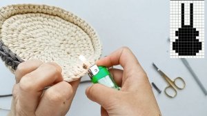 Корзина крючком: пасхальный зайчик