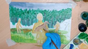 Рисуем пожарных гуашью