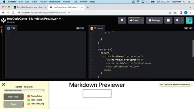 freeCodeCamp - Front End Development Libraries - Markdown Previewer - Solution - Live Stream #1