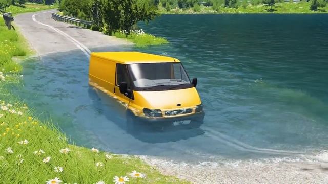 Машины против глубокой ямы с водой – BeamNG Drive смотреть онлайн