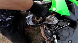 Как заменить генератор на мотоцикле KAWASAKI ER 6F 2009