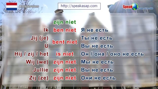 Глагол быть zijn в нидерландском языке. Урок 3/7. Голландский язык для начинающих. Елена Шипилова.