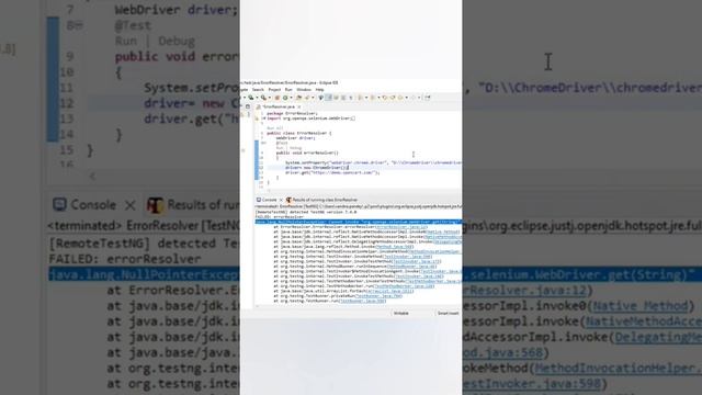 Resolve this error java.lang.NullPointer Exception: Cannot invoke.., because "driver" is null смотреть онлайн