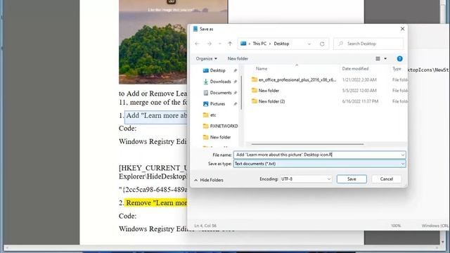 Add/Remove Learn more about this picture Desktop icon in Windows 11 смотреть онлайн