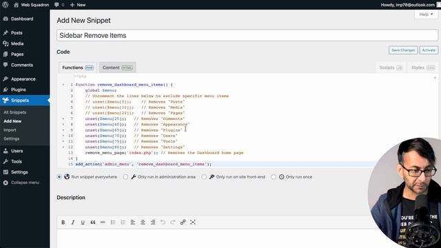 Remove Items from Wordpress Dashboard Sidebar - Code Snippets -CodeSnippets