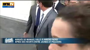 Manuel Valls hué lors de son arrivée à Amiens