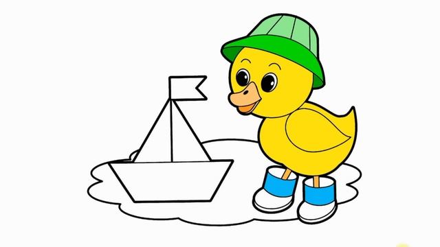 утенок запускает кораблик видео раскраска смотреть онлайн