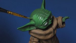 Грогу – "Малыш Йода". Покраска миниатюры напечатанной на 3д принтере