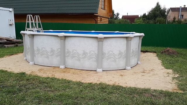 Бассейн Каркасный Морозоустойчивый на Даче. Овальный Глубокий Бассейн Гибралтар J-4000 5.5х3.7х1.35