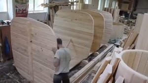 Изготовление кедровой бани-бочки квадратной формы. Кедрпром.