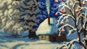 "Зимняя ночь" Золотые ручки,П-010. Больше половины вышито.